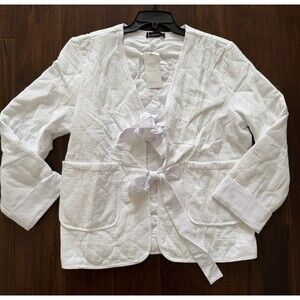 LA Baieso Grandmacore white jacket Quilted Cottagecore Barn Jacket NWT Large